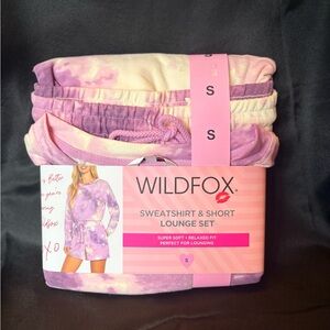 Wildfox Tie-Dye Stars Sweatshirt & Short Lounge Set - Small